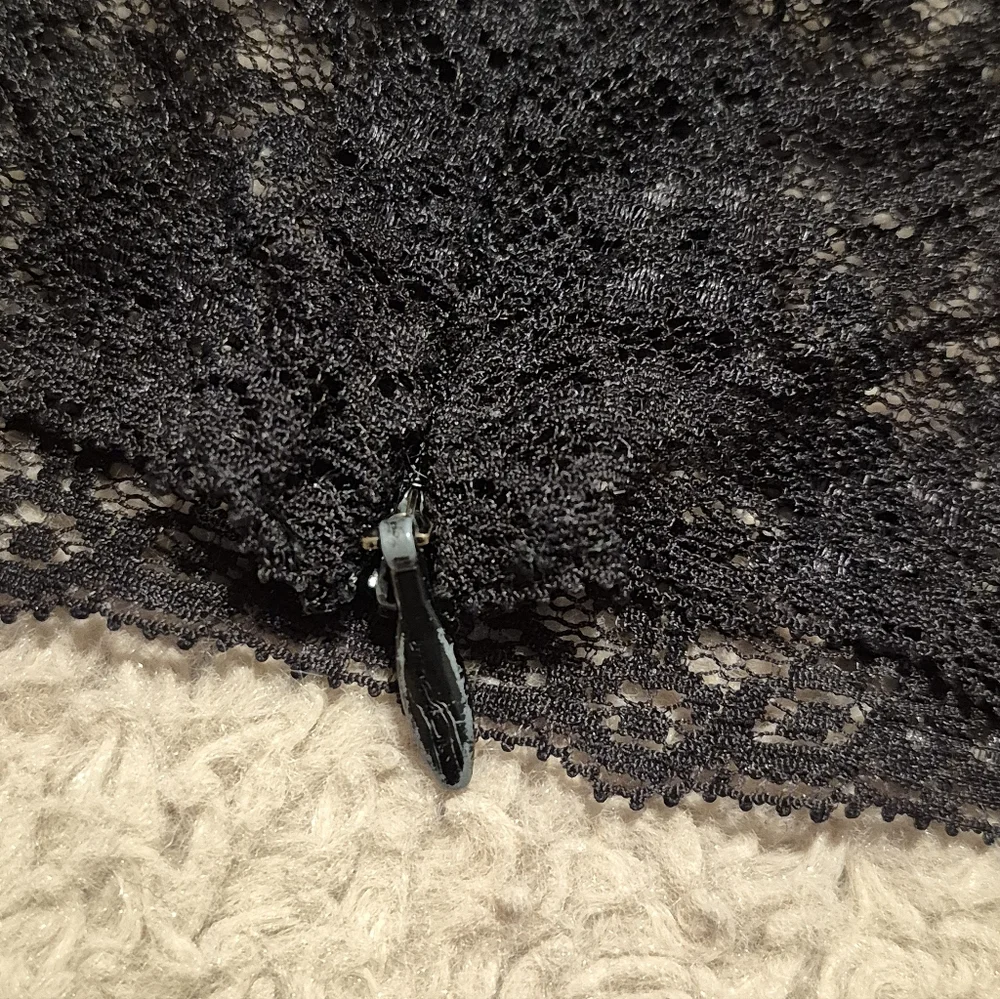 Moschino Black Lace Trim Women's Top Size 10 EUC - Picture 8 of 12